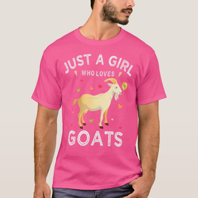 Funny Goa For Women Just A Girl Who Loves Goats T-Shirt (Front)