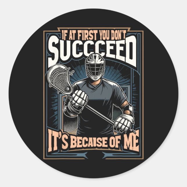 Funny Goalkeeper Lacrosse Goalie  Classic Round Sticker (Front)