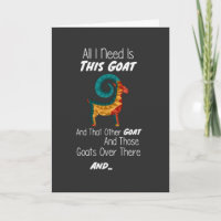 Funny Goat Cards Farm Animal Illustration