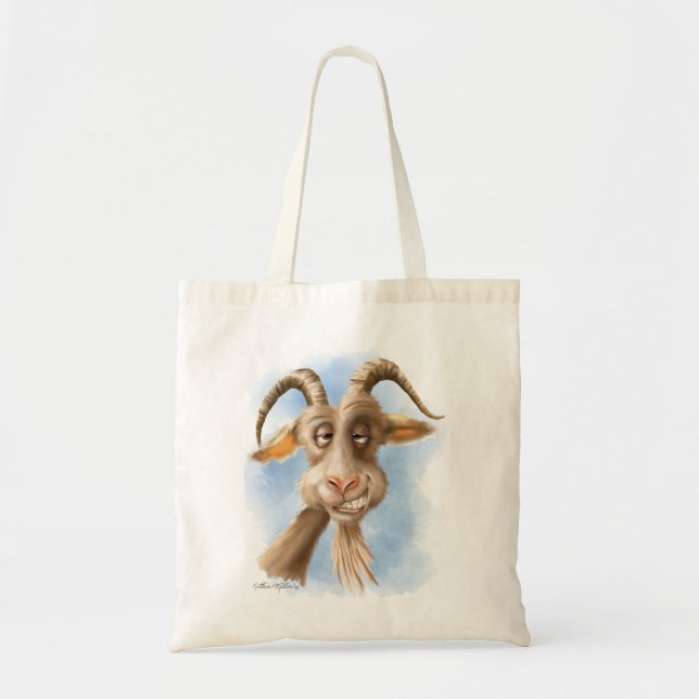 Funny Goat Cartoon Tote Bag (Front)