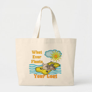 Funny Goat Floats Your Goat Large Tote Bag