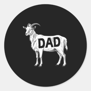 Funny Goat Gift Dad Sarcastic Graphic  Classic Round Sticker
