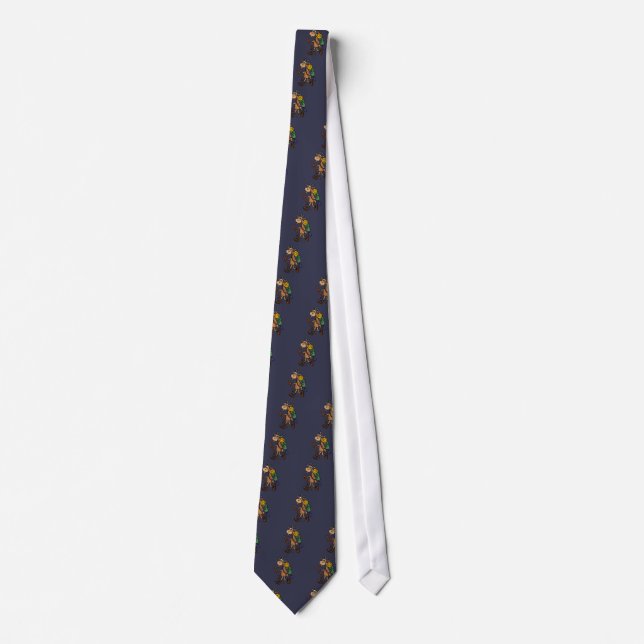 Funny Goat Hiking Art Tie (Front)