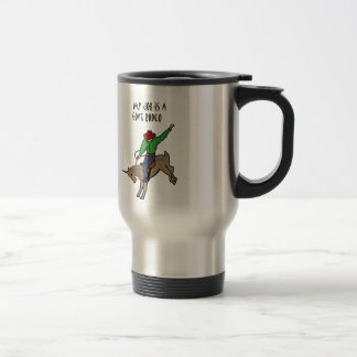 Funny Goat Rodeo Job Humour Cartoon Travel Mug