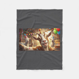 Funny Goat Selfie Birthday Party Cute Farm Animal  Fleece Blanket