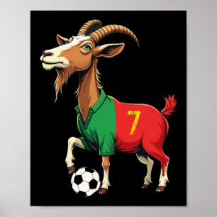 Funny Goat Soccer Football Graphic Men Women Kids  Poster