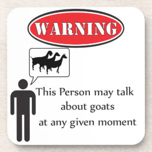 Funny Goat Warning Coaster