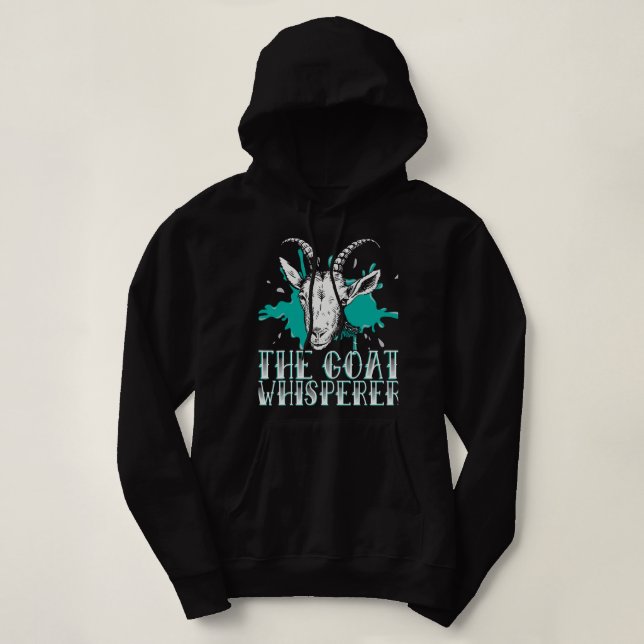 Funny Goat whisperer Funny Farmer Hoodie (Design Front)