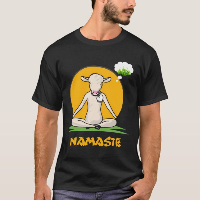 Funny Goat Yoga Gift -Yoga Goat On Mat-Cool Gifts T-Shirt (Front)