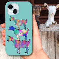 Funny Goats Colourful Farm Animal Art