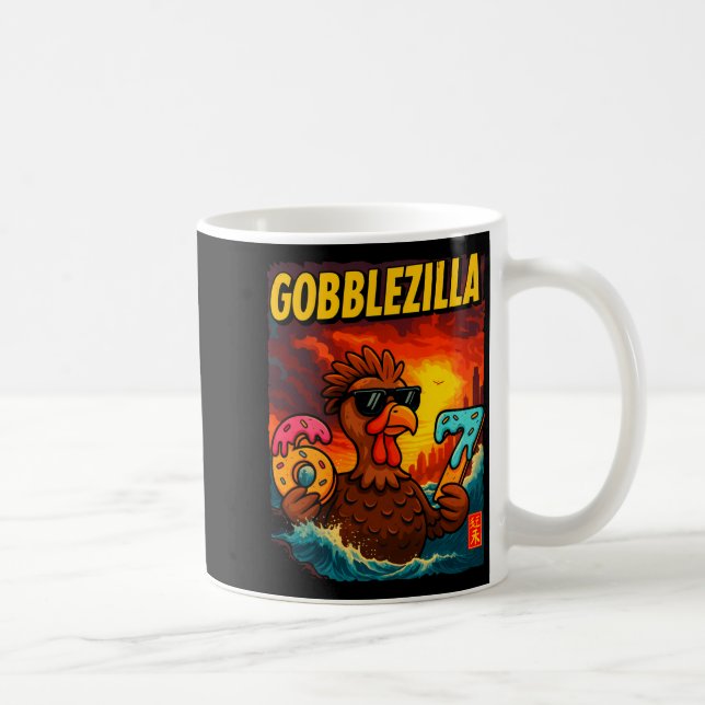 Funny Gobblezilla Meme Thanksgiving And 6-7 Christ Coffee Mug (Right)