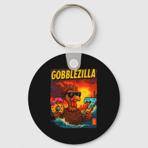 Funny Gobblezilla Meme Thanksgiving And 6-7 Christ Key Ring