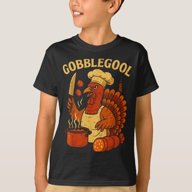 Funny Gobbol Italian Gobble Turkey Day Fall Thanks T-Shirt (Front)