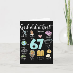 Funny God Did It First 67 Meme Jesus Christian Bib Card