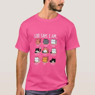 Funny God says I Am Cat tshirt Christian Inspirati