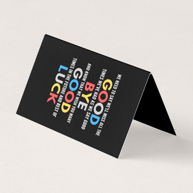 Funny Going Away Farewell Business Card (Front)
