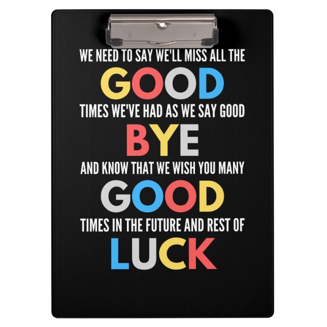 Funny Going Away Farewell Clipboard (Front)