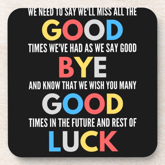 Funny Going Away Farewell Coaster (Front)