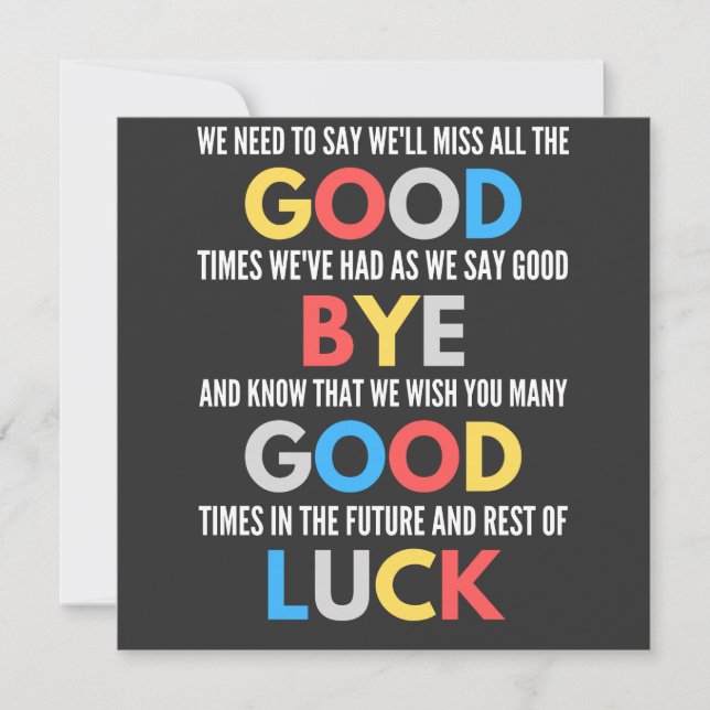 Funny Going Away Farewell Invitation (Front)