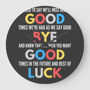 Funny Going Away Farewell Large Clock