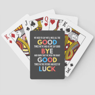 Funny Going Away Farewell Playing Cards