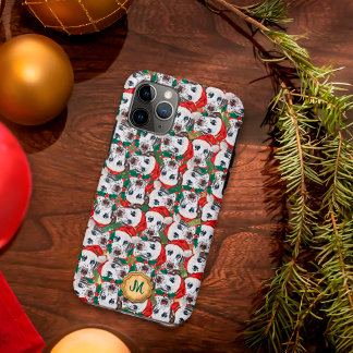 Funny Gold Green Dalmatian Cute Dog Christmas Case-Mate iPhone Case