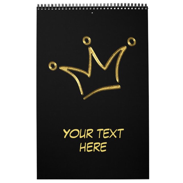 Funny Golden Crown - luxury royal 1 Calendar (Cover)
