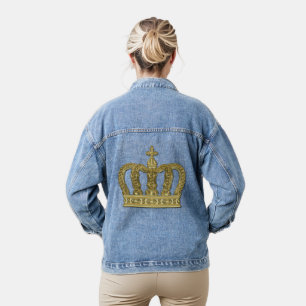 Funny Golden Crown - luxury royal 1 Denim Jacket