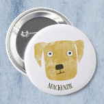 Funny Golden Labrador Retriever Dog Custom Name<br><div class="desc">A cute Golden Labrador Retriever dog watercolor painting to make you smile.
Customise by changing or removing the name.</div>