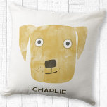 Funny Golden Labrador Retriever Dog Custom Name Cushion<br><div class="desc">Cute little Golden Labrador Retriever dog art to make you smile.
Personalise by changing or removing the name.</div>