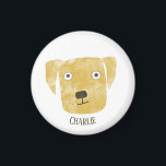 Funny Golden Labrador Retriever Dog Custom Name Magnet<br><div class="desc">A cute Golden Labrador Retriever dog watercolor painting to make you smile.
Customise by changing or removing the name.</div>