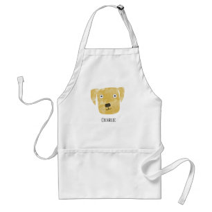 Funny Golden Labrador Retriever Dog Custom Name Standard Apron
