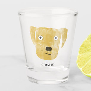 Funny Golden Labrador Retriever Dog Personalised Shot Glass