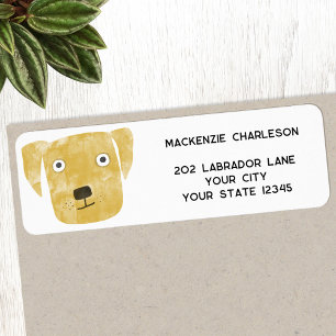 Funny Golden Labrador Retriever Dog Return Address