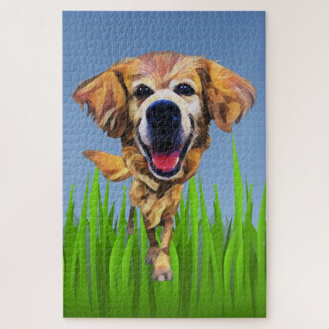 Funny Golden Retriever 1014 Piece Puzzle (Vertical)
