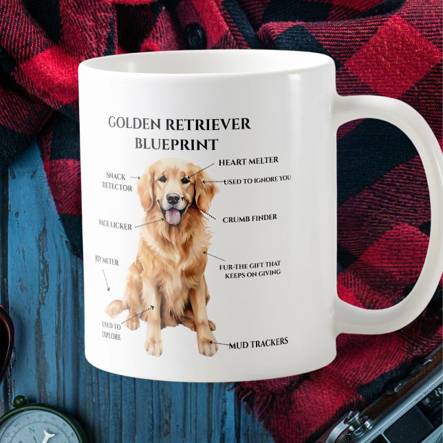 Funny Golden Retriever  Blueprint   Coffee Mug (Creator Uploaded)