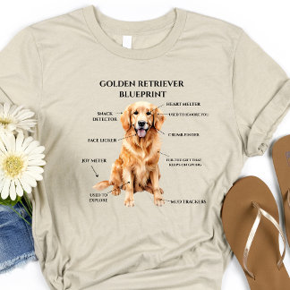 Funny Golden Retriever  Blueprint   T-Shirt