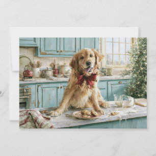 Funny Golden Retriever Dog Christmas Cookies Holiday Card