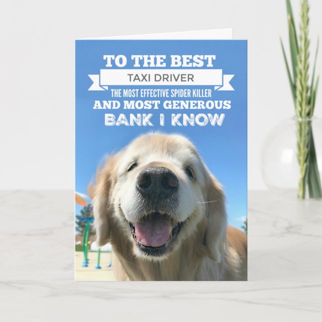 Funny Golden Retriever Dog Father's Day Card (Front)