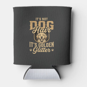 Funny Golden Retriever Dog Hair Glitter Can Cooler