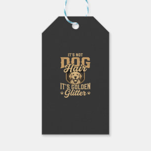 Funny Golden Retriever Dog Hair Glitter Gift Tags
