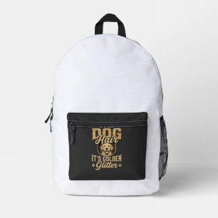 Funny Golden Retriever Dog Hair Glitter Printed Backpack