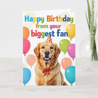 Funny Golden Retriever Dog Happy Birthday  Card