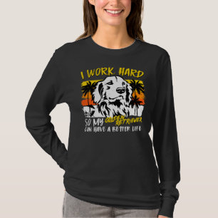 Funny Golden Retriever Dog Retro Vintage Sunset Fu T-Shirt