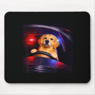 Funny golden retriever driving meme dog driving a mouse pad