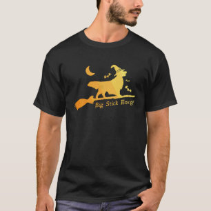 Funny Golden Retriever Halloween Big Stick Energy T-Shirt