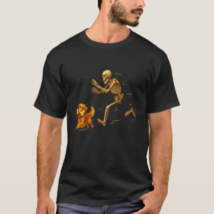 Funny Golden Retriever Halloween Steal Bone Skelet T-Shirt