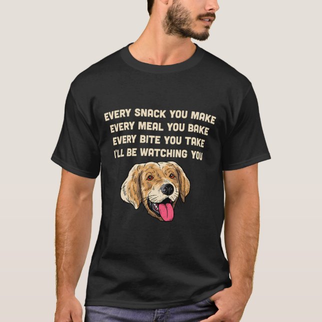 Funny Golden Retriever I'Ll Be Watching You T-Shirt (Front)