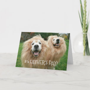Funny Golden Retriever Lion Dogs Father's Day Card