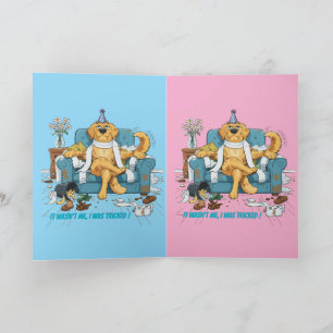 Funny Golden Retriever Messy Birthday Dog Mischiev Card